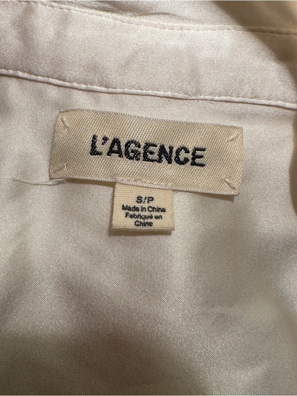 L’AGENCE Naomi Balloon Sleeve Ivory Silk Blouse - Picture 5 of 6